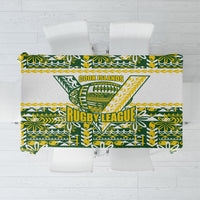 Cook Islands Island Floral Tablecloth Green Traditional Kuki's Geometric Pattern LT9 Green - Polynesian Pride