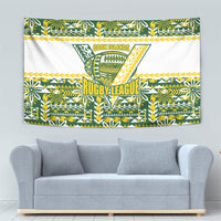 Cook Islands Island Floral Tapestry Green Traditional Kuki's Geometric Pattern LT9 - Polynesian Pride