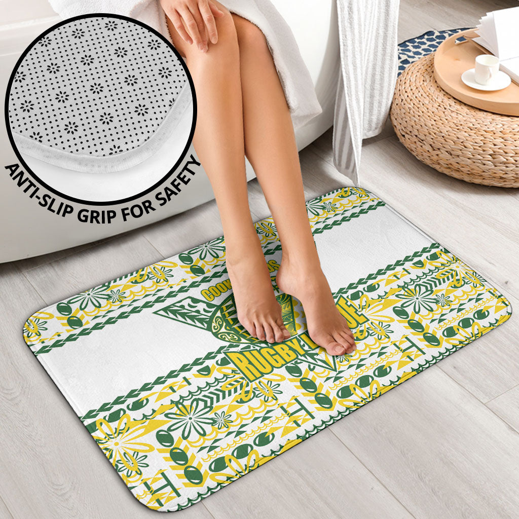 Cook Islands Island Floral Bathroom Set White Traditional Kuki's Geometric Pattern LT9 - Polynesian Pride