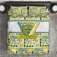 Cook Islands Island Floral Bedding Set White Traditional Kuki's Geometric Pattern