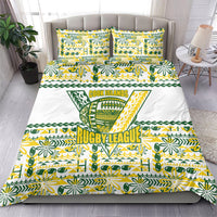 Cook Islands Island Floral Bedding Set White Traditional Kuki's Geometric Pattern