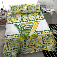 Cook Islands Island Floral Bedding Set White Traditional Kuki's Geometric Pattern