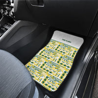 Cook Islands Island Floral Car Mats White Traditional Kuki's Geometric Pattern LT9 - Polynesian Pride