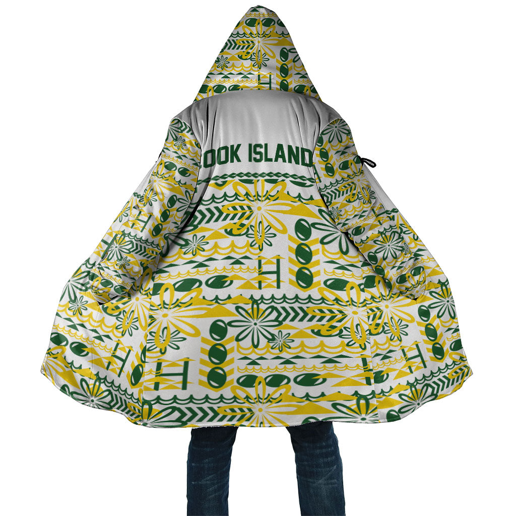 Cook Islands Island Floral Cloak White Traditional Kuki's Geometric Pattern LT9 Unisex White - Polynesian Pride
