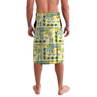 Cook Islands Island Floral Lavalava White Traditional Kuki's Geometric Pattern LT9 - Polynesian Pride