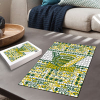 Cook Islands Island Floral Puzzle White Traditional Kuki's Geometric Pattern LT9 - Polynesian Pride