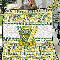 Cook Islands Island Floral Quilt White Traditional Kuki's Geometric Pattern LT9 White - Polynesian Pride
