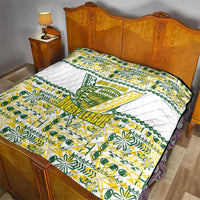 Cook Islands Island Floral Quilt White Traditional Kuki's Geometric Pattern LT9 - Polynesian Pride