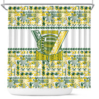 Cook Islands Island Floral Shower Curtain White Traditional Kuki's Geometric Pattern LT9 White - Polynesian Pride