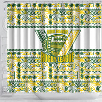 Cook Islands Island Floral Shower Curtain White Traditional Kuki's Geometric Pattern LT9 - Polynesian Pride