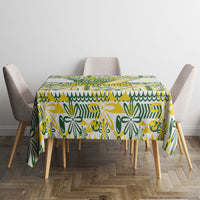 Cook Islands Island Floral Tablecloth White Traditional Kuki's Geometric Pattern LT9 - Polynesian Pride