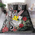 Hawaii Monk Seal Santa Bedding Set Hibiscus Kakau Pattern Mele Kalikimaka