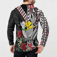 Hawaii Monk Seal Santa Button Sweatshirt Hibiscus Kakau Pattern Mele Kalikimaka LT9 - Polynesian Pride