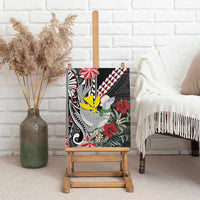 Hawaii Monk Seal Santa Canvas Wall Art Hibiscus Kakau Pattern Mele Kalikimaka LT9 - Polynesian Pride