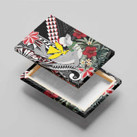 Hawaii Monk Seal Santa Canvas Wall Art Hibiscus Kakau Pattern Mele Kalikimaka LT9 - Polynesian Pride