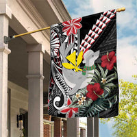 Hawaii Monk Seal Santa Garden Flag Hibiscus Kakau Pattern Mele Kalikimaka LT9 House Flag Black - Polynesian Pride
