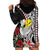 Hawaii Monk Seal Santa Hoodie Dress Hibiscus Kakau Pattern Mele Kalikimaka