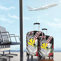 Hawaii Monk Seal Santa Luggage Cover Hibiscus Kakau Pattern Mele Kalikimaka