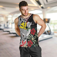 Hawaii Monk Seal Santa Men Tank Top Hibiscus Kakau Pattern Mele Kalikimaka LT9 Black - Polynesian Pride