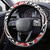 Hawaii Monk Seal Santa Steering Wheel Cover Hibiscus Kakau Pattern Mele Kalikimaka LT9 - Polynesian Pride