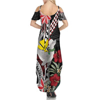 Hawaii Monk Seal Santa Summer Maxi Dress Hibiscus Kakau Pattern Mele Kalikimaka LT9 - Polynesian Pride