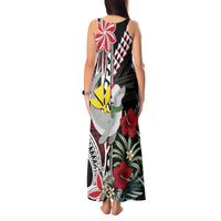 Hawaii Monk Seal Santa Tank Maxi Dress Hibiscus Kakau Pattern Mele Kalikimaka LT9 - Polynesian Pride