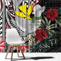 Hawaii Monk Seal Santa Window Curtain Hibiscus Kakau Pattern Mele Kalikimaka LT9 - Polynesian Pride