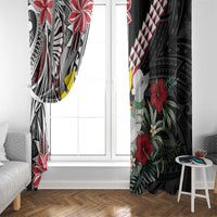 Hawaii Monk Seal Santa Window Curtain Hibiscus Kakau Pattern Mele Kalikimaka LT9 - Polynesian Pride