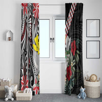 Hawaii Monk Seal Santa Window Curtain Hibiscus Kakau Pattern Mele Kalikimaka LT9 - Polynesian Pride