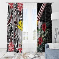 Hawaii Monk Seal Santa Window Curtain Hibiscus Kakau Pattern Mele Kalikimaka LT9 - Polynesian Pride