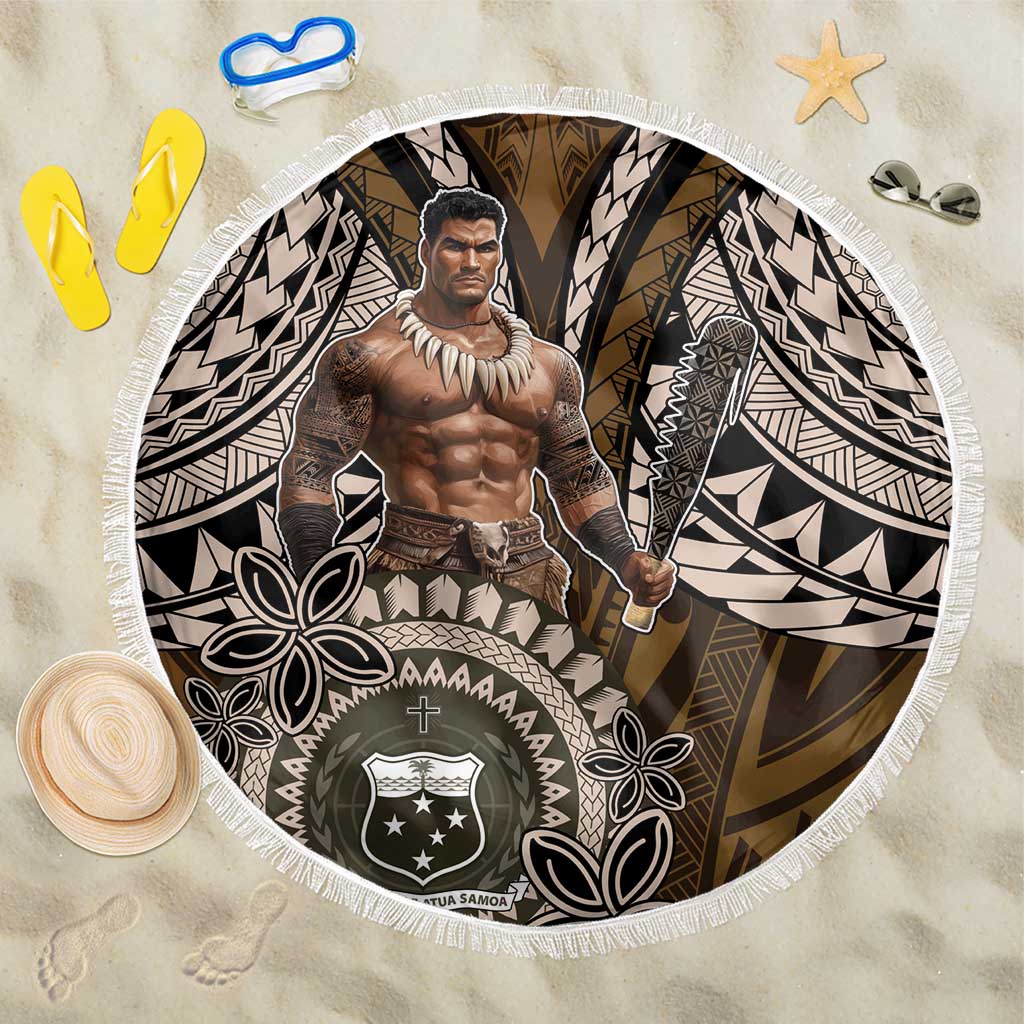 Samoa Warrior Beach Blanket The Mighty Samoan Warrior Spirit