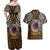 Samoa Warrior Couples Matching Off Shoulder Maxi Dress and Hawaiian Shirt The Mighty Samoan Warrior Spirit