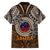 Samoa Warrior Family Matching Off The Shoulder Long Sleeve Dress and Hawaiian Shirt The Mighty Samoan Warrior Spirit