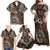 Samoa Warrior Family Matching Off Shoulder Maxi Dress and Hawaiian Shirt The Mighty Samoan Warrior Spirit