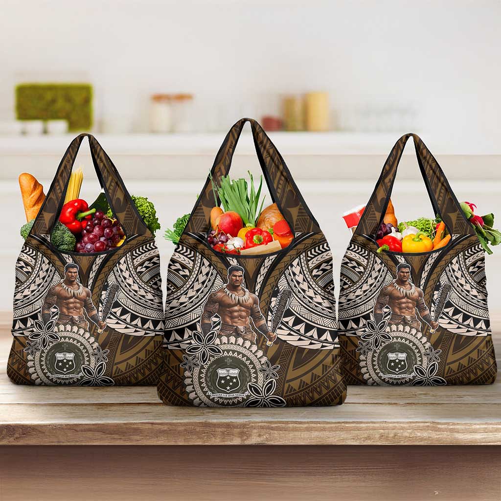 Samoa Warrior Grocery Bag The Mighty Samoan Warrior Spirit