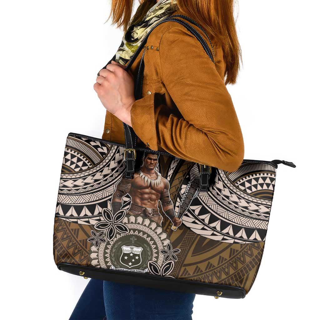 Samoa Warrior Leather Tote Bag The Mighty Samoan Warrior Spirit