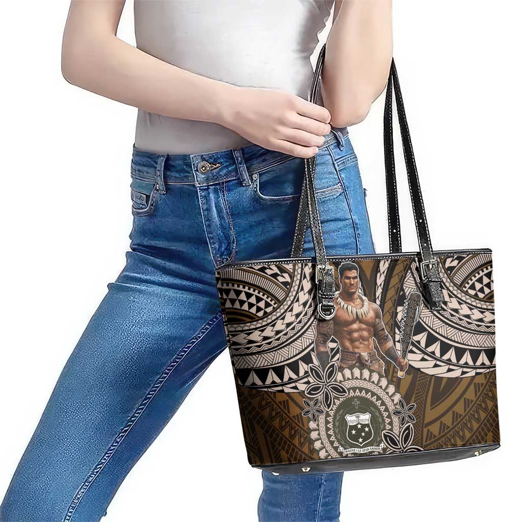 Samoa Warrior Leather Tote Bag The Mighty Samoan Warrior Spirit