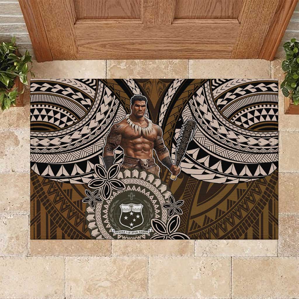 Samoa Warrior Rubber Doormat The Mighty Samoan Warrior Spirit