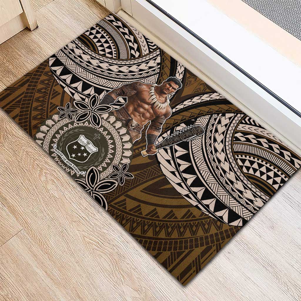 Samoa Warrior Rubber Doormat The Mighty Samoan Warrior Spirit