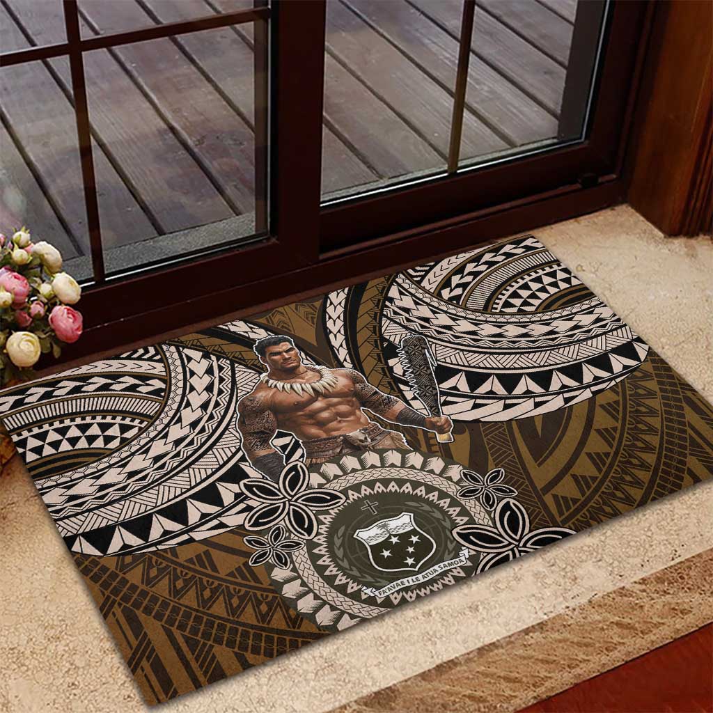 Samoa Warrior Rubber Doormat The Mighty Samoan Warrior Spirit