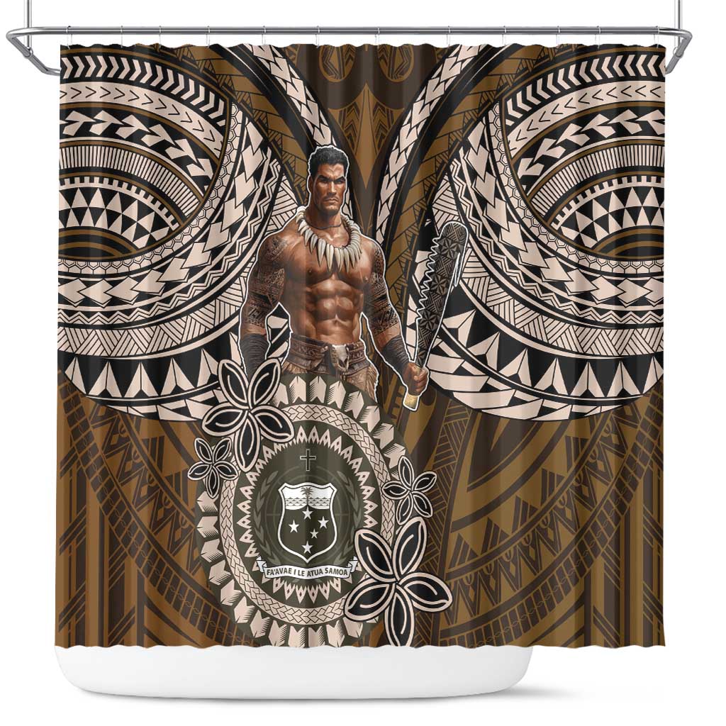 Samoa Warrior Shower Curtain The Mighty Samoan Warrior Spirit