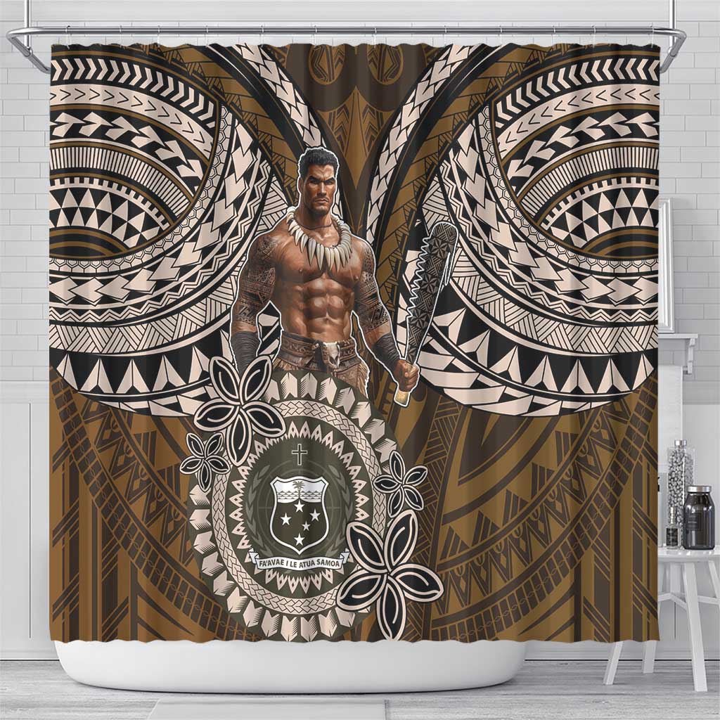 Samoa Warrior Shower Curtain The Mighty Samoan Warrior Spirit