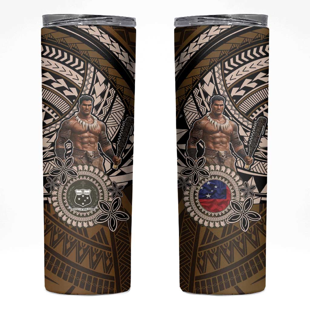 Samoa Warrior Skinny Tumbler The Mighty Samoan Warrior Spirit