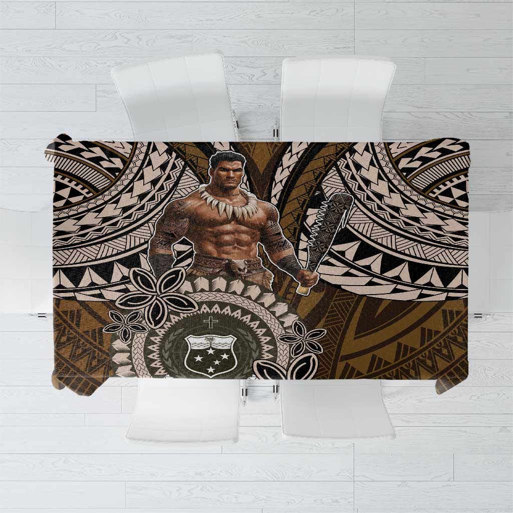 Samoa Warrior Tablecloth The Mighty Samoan Warrior Spirit