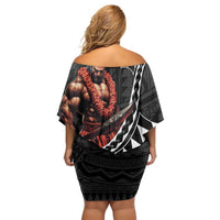 Samoan Pride Polynesian Tribal Warrior Family Matching Off Shoulder Short Dress and Hawaiian Shirt 685 Samoa Mo Samoa