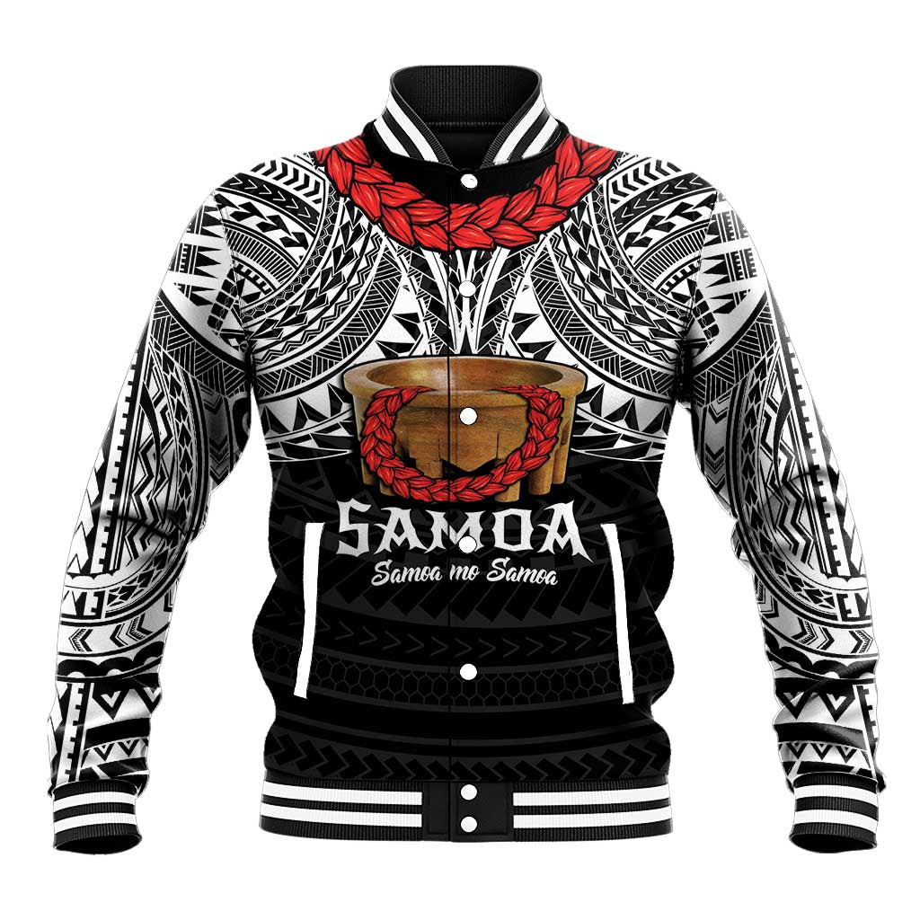 Samoan Tanoa Kava Bowl Ula Fala Baseball Jacket Polynesian Tribal Vibe