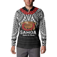 Samoan Tanoa Kava Bowl Ula Fala Button Sweatshirt Polynesian Tribal Vibe
