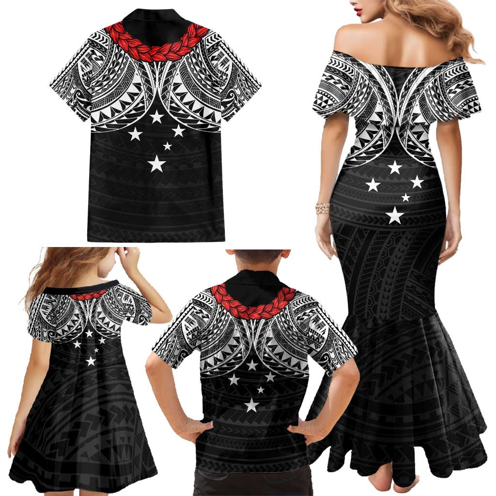Samoan Tanoa Kava Bowl Ula Fala Family Matching Mermaid Dress and Hawaiian Shirt Polynesian Tribal Vibe