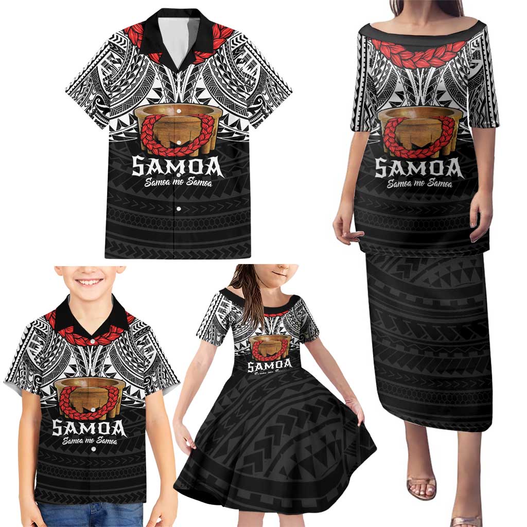 Samoan Tanoa Kava Bowl Ula Fala Family Matching Puletasi and Hawaiian Shirt Polynesian Tribal Vibe