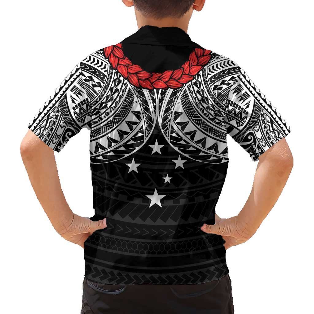Samoan Tanoa Kava Bowl Ula Fala Kid Hawaiian Shirt Polynesian Tribal Vibe